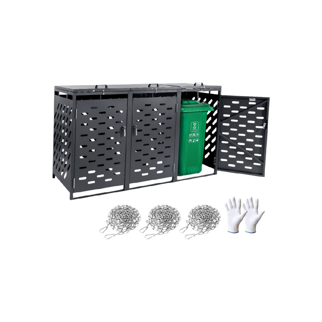 Outdoor Storage Shed for Garden Waste in Metal - 120 x 60 x 80